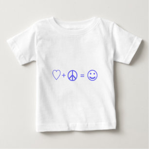 Camiseta Para Bebê O amor mais a paz iguala a felicidade