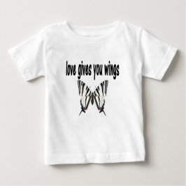 Camiseta Para Bebê O Amor Te Dá Asas