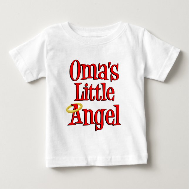 Camiseta Para Bebê O Anjo Pequeno da Oma (Frente)