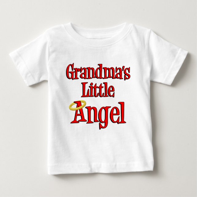 Camiseta Para Bebê O Anjo Pequeno da Vovó (Frente)