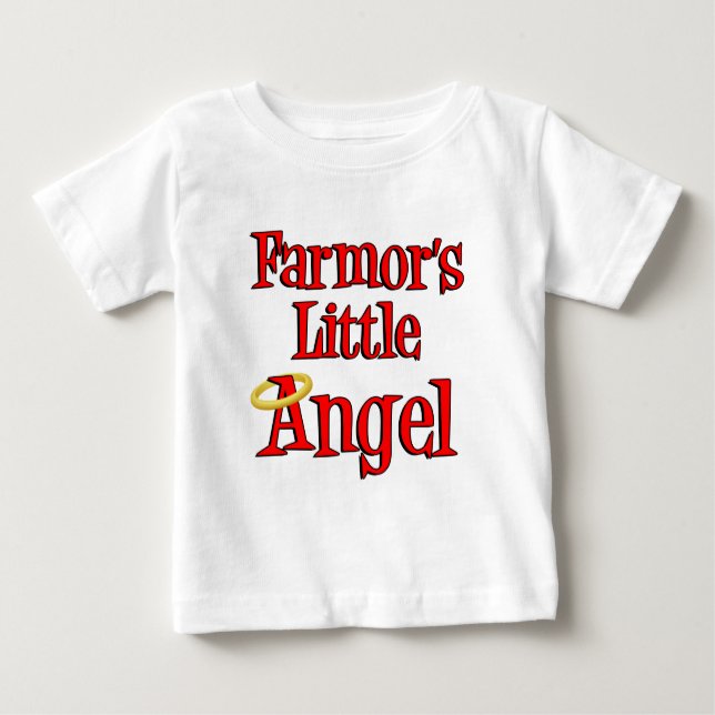 Camiseta Para Bebê O anjo pequeno de Farmor (Frente)