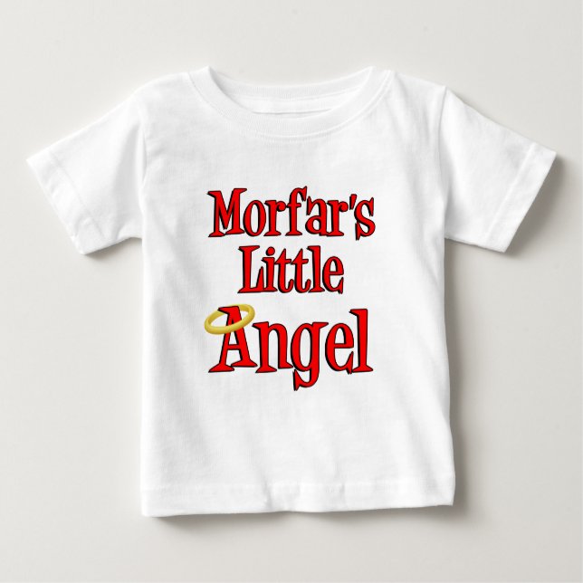 Camiseta Para Bebê O anjo pequeno de Morfar (Frente)