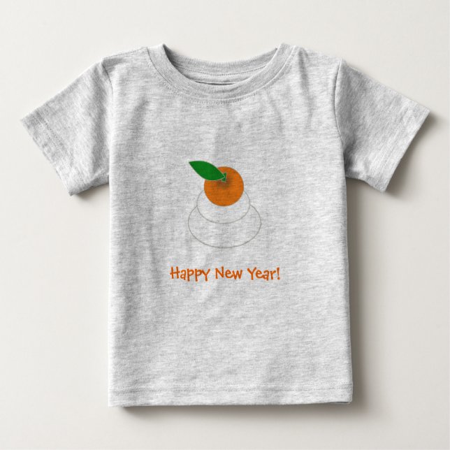 Camiseta Para Bebê O ano novo de Mochi (Frente)