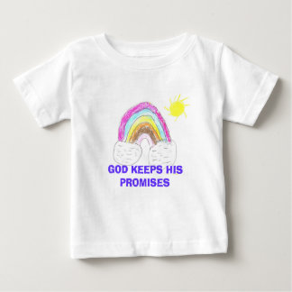 Camiseta Para Bebê o arco-íris, DEUS MANTEM SUAS PROMESSAS