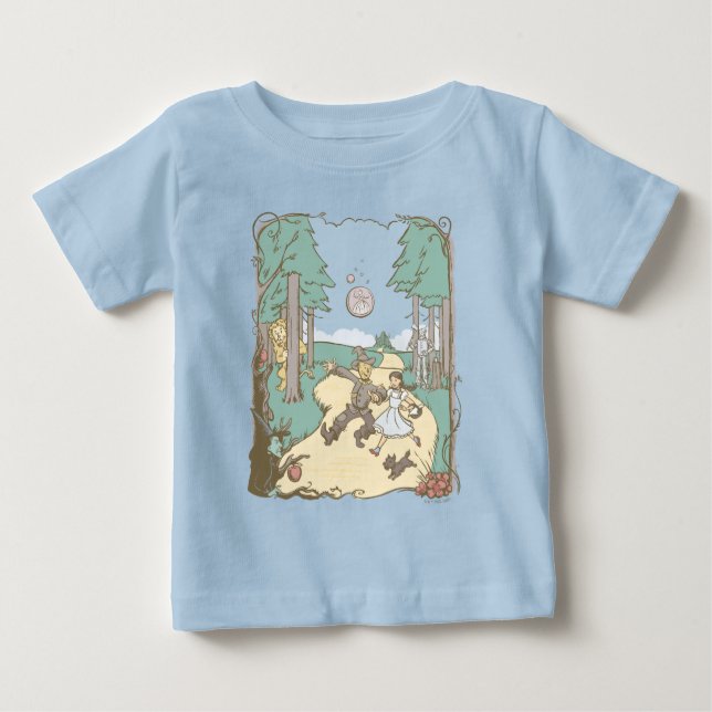 Camiseta Para Bebê O Assistente De Oz™ | Storybook Yellow Brick Road (Frente)