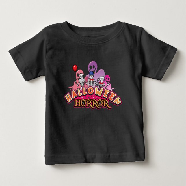 Camiseta Para Bebê O Assustador do Halloween provoca horror (Frente)