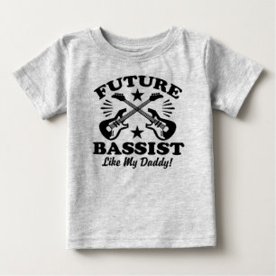 Camiseta Para Bebê O baixista futuro gosta de meu pai