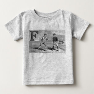 Camiseta Para Bebê O basebol F inicial ostenta significando o vintage