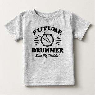 Camiseta Para Bebê O baterista futuro gosta de meu pai