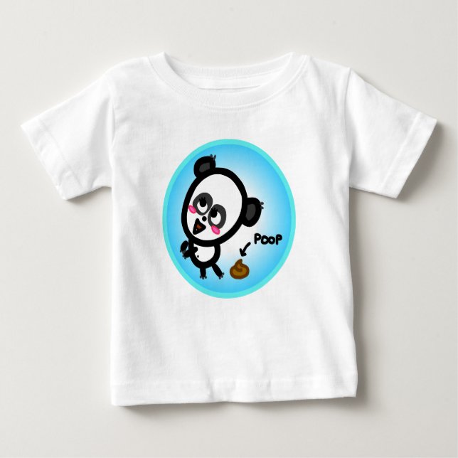 Camiseta Para Bebê O Bebê Animado - Poop Panda. (Frente)