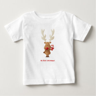 Camiseta Para Bebê o bebê rena