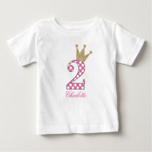 Camiseta Para Bebê ò Birthday Polka Dots Glitter-Print personalizado