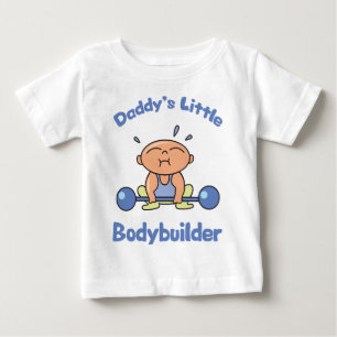 Camiseta Para Bebê O Bodybuilder pequeno de Daddys caçoa o