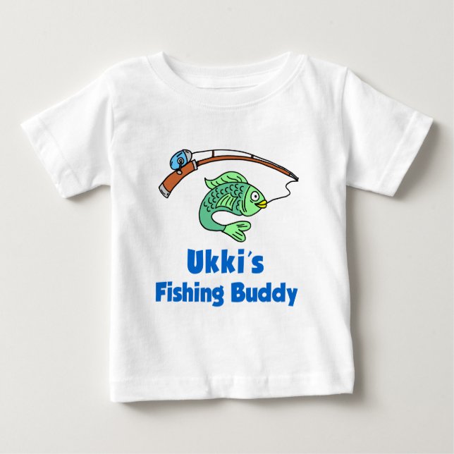 Camiseta Para Bebê O Buddy de Pesca de Ukki (Frente)