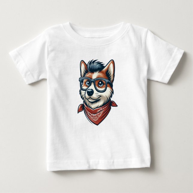 Camiseta Para Bebê O cachorro mais legal (Frente)