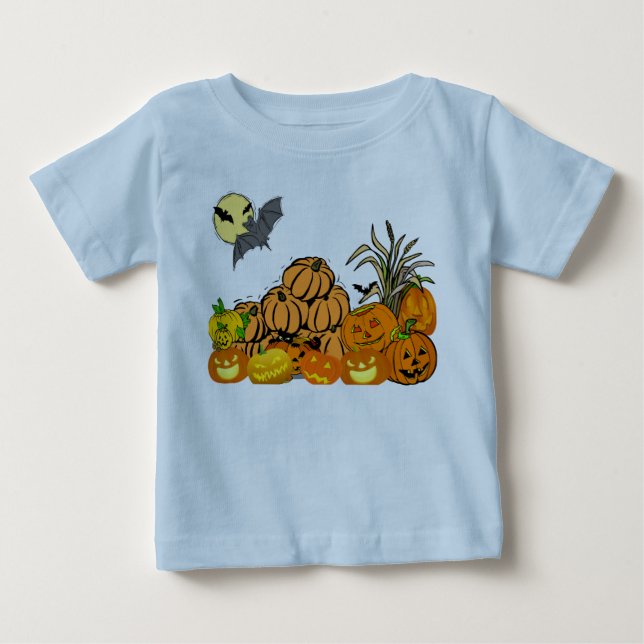Camiseta Para Bebê O Campo de Abóboras - (Frente)