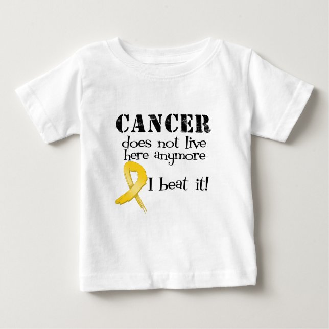 Camiseta Para Bebê O cancer da infância não vive aqui Anymore (Frente)