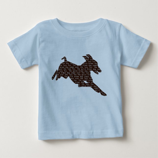 Camiseta Para Bebê O cão rápido de Brown salta sobre o Fox (Frente)