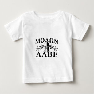 Camiseta Para Bebê O capacete espartano 5 do guerreiro de Molon Labe