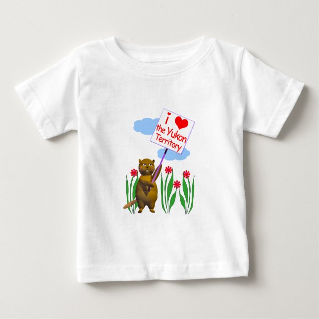 Camiseta Para Bebê O castor canadense ama o Yukon (Frente)