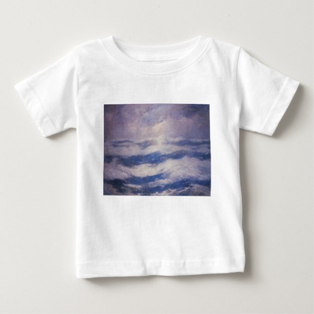 Camiseta Para Bebê O céu e o oceano (por Emil Carlsen) (Frente)