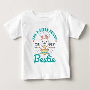 Camiseta Para Bebê O Coelhinho Da Páscoa É Minha Bestidade