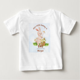 Camiseta Para Bebê O Coelhinho Está Fazendo Um Ano Bebê Coelho Boniti