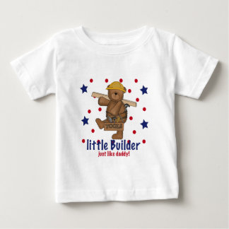 Camiseta Para Bebê O construtor pequeno gosta do pai