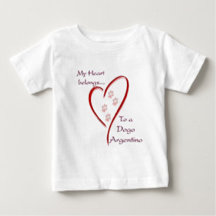 Camiseta Para Bebê O coração de Dogo Argentino pertence