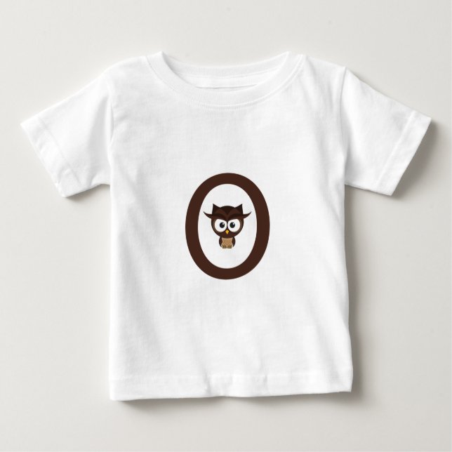 Camiseta Para Bebê O - Coruja (Frente)