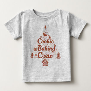 Camiseta Para Bebê O Design da Árvore de Natal da Equipe de Confeitei