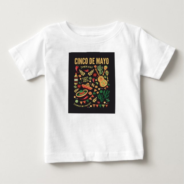 Camiseta Para Bebê O design do cinco de mayo (Frente)