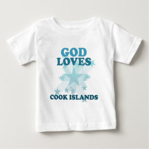 Camiseta Para Bebê O deus ama Ilhas Cook