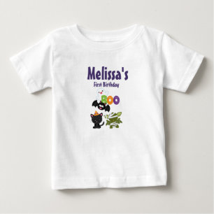 Camiseta Para Bebê O Dia da Primeira Criatura do Dia das Bruxas