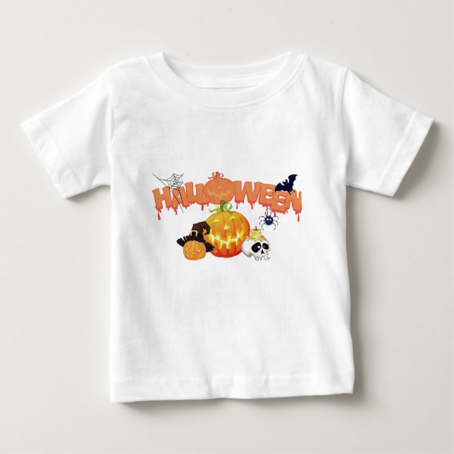 Camiseta Para Bebê O Dia das Bruxas (Frente)