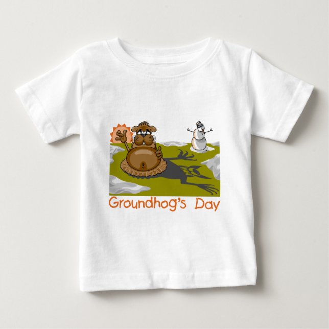 Camiseta Para Bebê O dia de Groundhog (Frente)