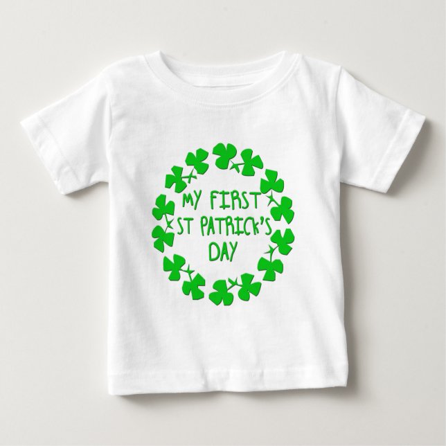 Camiseta Para Bebê O dia do meu primeiro St Patrick (Frente)