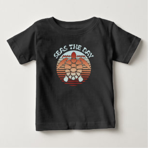 Camiseta Para Bebê O Dia dos Mares   Tartaruga de Víblias de Verão