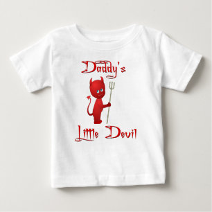 Camiseta Para Bebê O diabo pequeno do pai - com asas