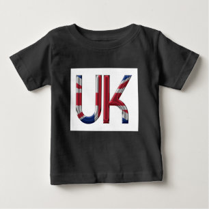 Camiseta Para Bebê O Elegante da Tipografia da Bandeira Britânica do