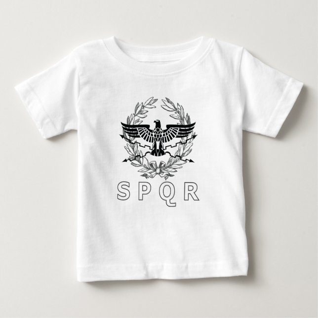 Camiseta Para Bebê O emblema do império romano SPQR (Frente)