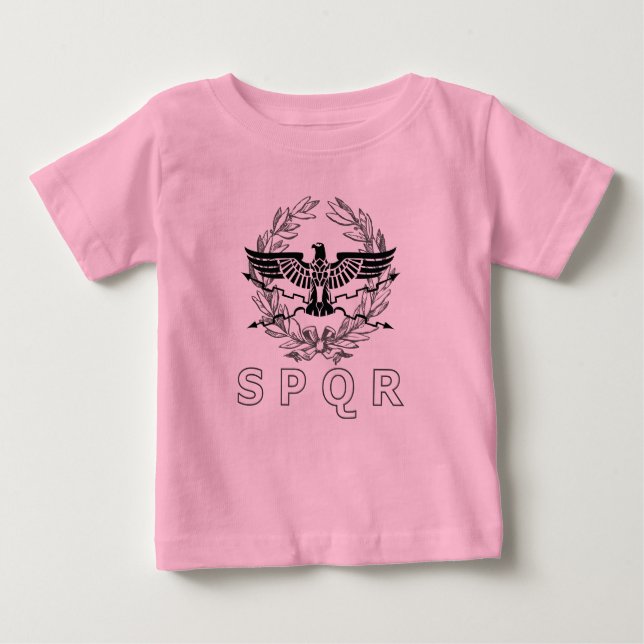 Camiseta Para Bebê O emblema SPQR do Império Romano (Frente)