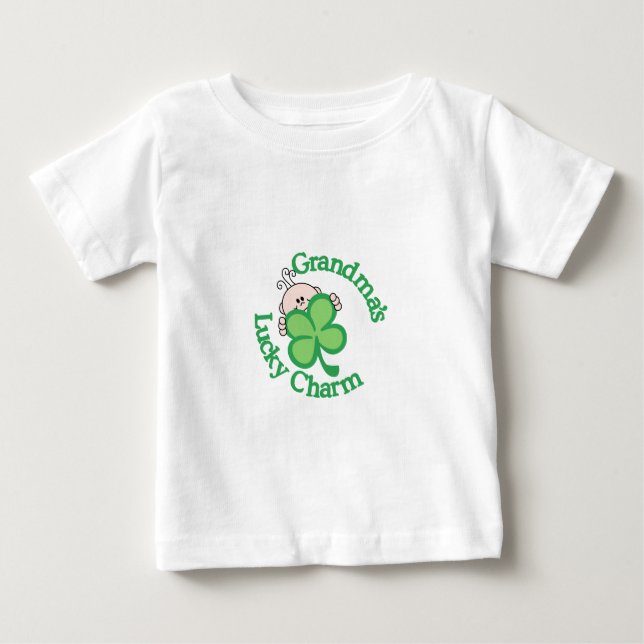 Camiseta Para Bebê O encanto afortunado da avó (Frente)