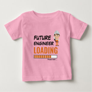 Camiseta Para Bebê O Engenheiro Futuro Carregando Rosa Torna-O Engraç