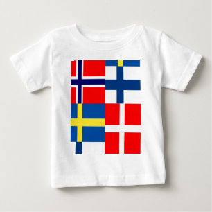 Camiseta Para Bebê O escandinavo embandeira o quarteto