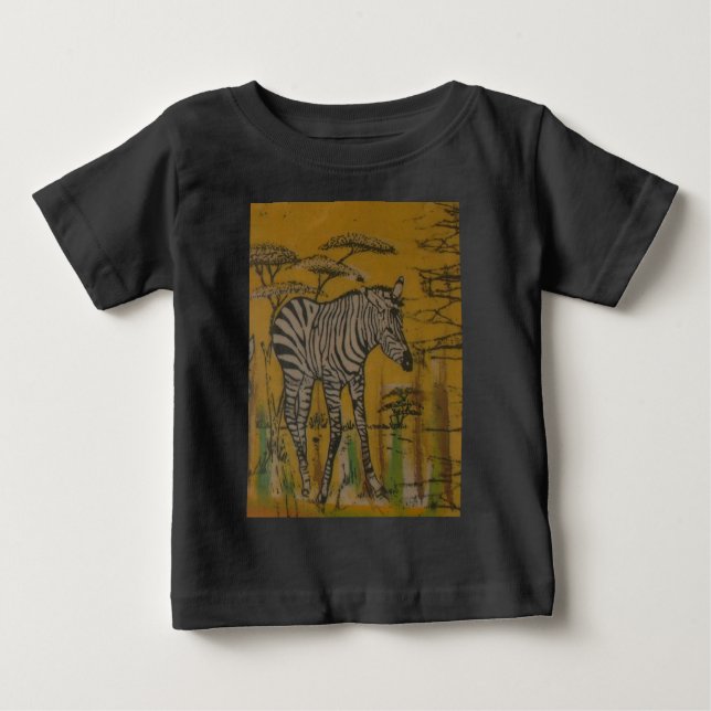 Camiseta Para Bebê O Espírito Serengeti: Zebra Grazing na Mara (Frente)