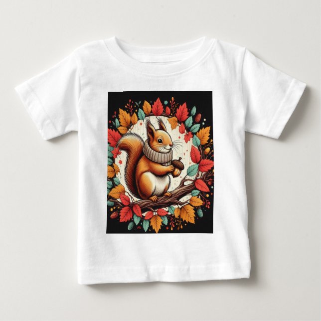 Camiseta Para Bebê O Esquilo Sorridente (Frente)