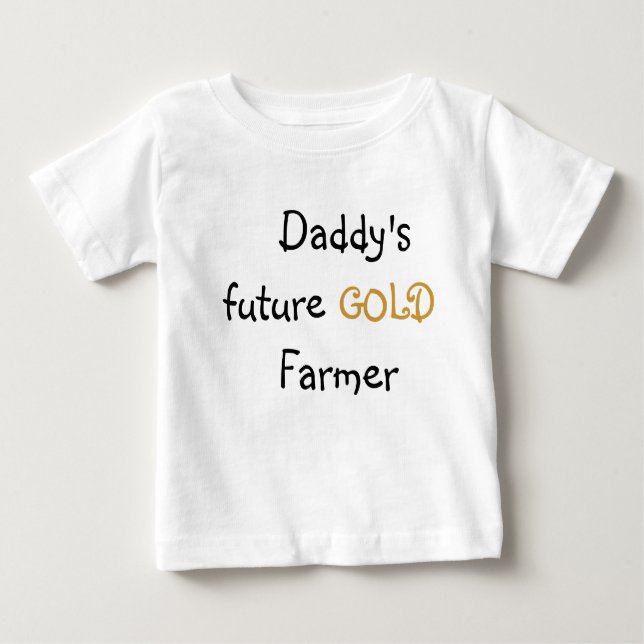Camiseta Para Bebê O fazendeiro Dourado do pai (Frente)