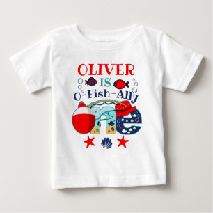 Camiseta Para Bebê O-fish-ally Um   EU SOU O Grande   Primeiro Aniver