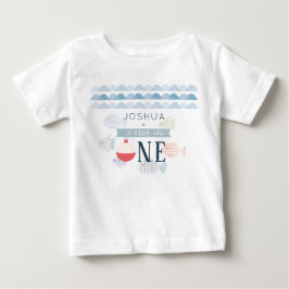 Camiseta Para Bebê O-fish-almente Um Menino Pescador Aniversário de 1